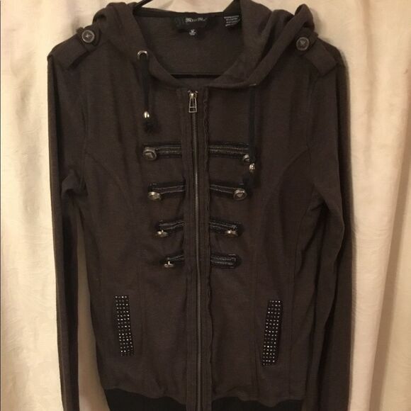 Miss Me Hooded Zip up Jacket Size Medium - Picture 1 of 5